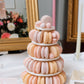 Pastel coloured macaron tower